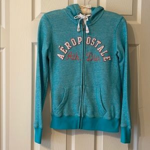 Tropical Blues Aeropostale Zippered Hoodie Size XS